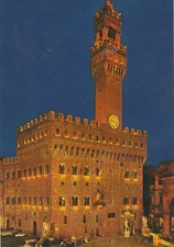 C3 - Cp Cartolina FIRENZE Palazzo Vecchio Notturno  - Fg Nvg