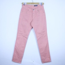 Pantalone Jeckerson Taglia 33 Donna Cotone Rosa Tinta Unita Classico Logo Woman