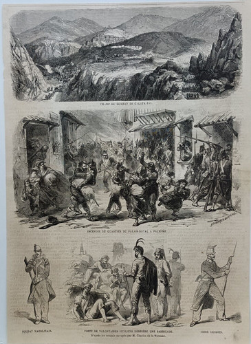 Stampa antica 1860 - , calatafimi