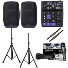 DISCOPIU IMPIANTO AUDIO 857 PACK diffusori mixer microfoni per feste karaoke