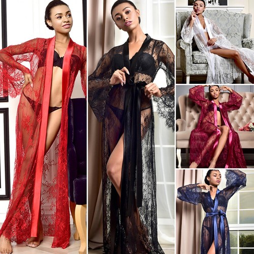Pigiama lungo donna pizzo sexy