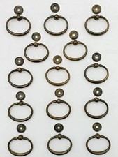 Set completo di 14 Maniglie tonde ad anello ovale ottone patinato 