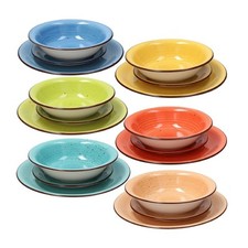 Tognana servizio tavola colorato Piatti colorati 18 pezzi Rossi Verdi Vintage