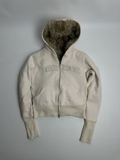Abercrombie Fitch Felpa con Cappuccio in Pelliccia Y2K Zip Donna M
