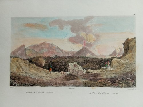 Incisione 1850 vesuvio - incisione,
