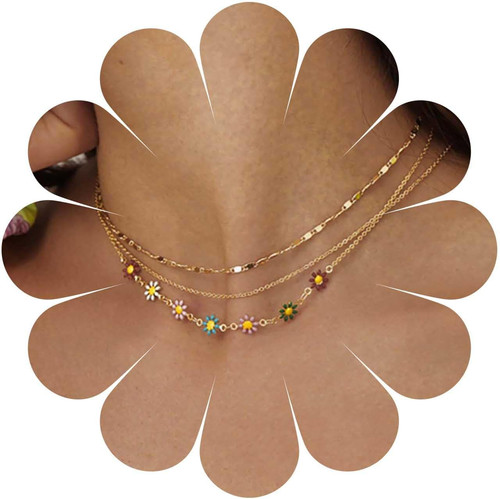 Boho margherita fiore - margherita, collana