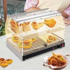 Scaldavivande 2 Strati Espositore Alimenti Rettangolare Pasticceria Display Case 250W