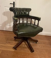 Sedia Chesterfield girevole in pelle verde anello alto Mekanikk Norvegia CONSEGNA