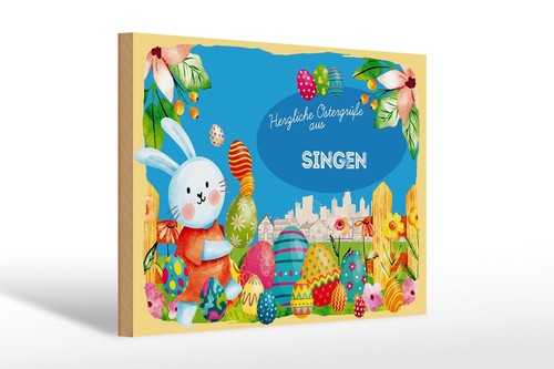 Targa legno pasqua auguri - in,