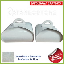 SCATOLA SCATOLE PORTA TORTA BIANCA DAMASCO VARIE MISURE PER PASTICCERIA 10PZ