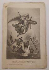 antico Santino ARCANGELO SAN MICHELE stampa incisione dal Salvardi Bologna