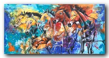 Quadro astratto ARTISTA ORIGINALE 80 cm x 160 cm moderno XXL quadri - ARTE ESCLUSIVA