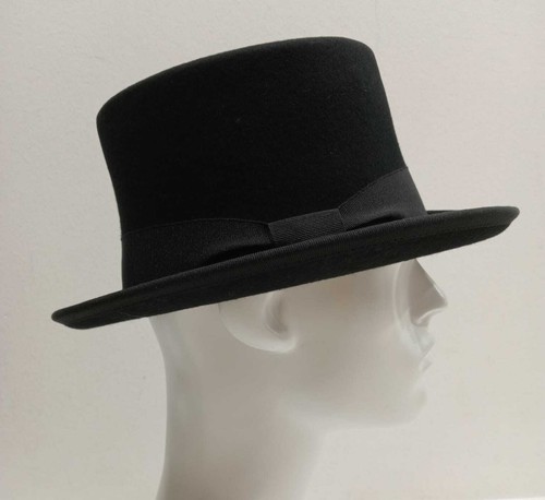 Cilindro nero feltro lana - lana, made