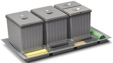 Pattumiera cassettone differenziata 90   4 secchi H.30 GRIGIO Gollinucci