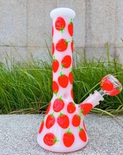 10" Red Strawberry Glass Bong