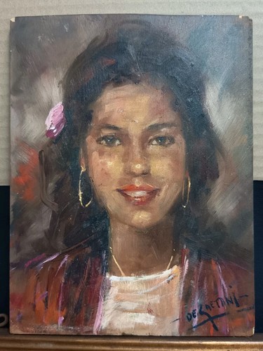 Antico quadro dipinto volto - quadro,