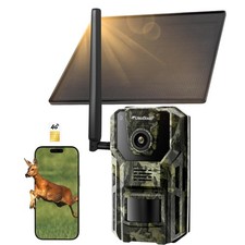 Fototrappola Professionale con SIM 4G Fotocamera da Caccia con Panello Solare 2K