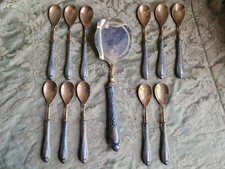 Antico servizio in argento di posate da gelato, anni '40-'50.