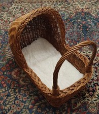 Cesta Cesto Cestino artigianale in vimini forma di culla VINTAGE ANNI 60 ITALY 