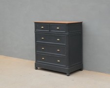 Cassettiera mobile cassettone 5 cassetti laccata Shabby Chic top mogano, '800!