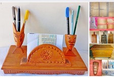 PORTA PENNE / CALENDARIO ARTIGIANALE SARDO IN LEGNO, fatto a mano e altri gadget