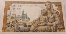 FRANCIA BANCONOTA 1000 FRANCHI FRANCESI "CERERE" 05.11.1942 DEMETRA E ERCOLE FDS