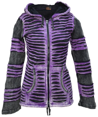 Giacca hoodie goth boho viola - boho,