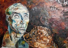 Natura morta con statuetta e