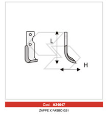 20 x ZAPPETTE ZAPPE MOTOZAPPA MOTOCOLTIVATORE PASBO G31 H60 L175 PIATTO 30x5
