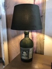 Lampada RUM DIPLOMATICO RON bottiglia paralume  Verde Petrolio Velluto tavolo
