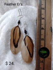 Orecchini 3 1/2" con piume