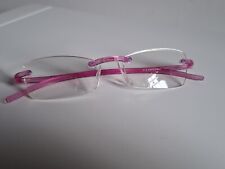 Occhiali da vista Swissflex senza montatura Swiss Made rosa trasparente.