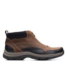 Stivali eleganti casual Clarks Walpath zip 26174620 da uomo in pelle marrone