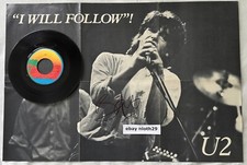 U2 I Will Follow 7” Rare 1981 US Limited Ed. Poster Sleeve Bono Signed w/Proof