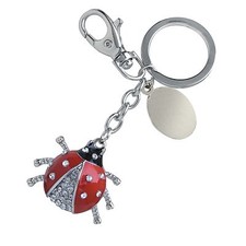 Portachiavi COCCINELLA con STRASS in acciaio PERSONALIZZATO con Foto e Testo!