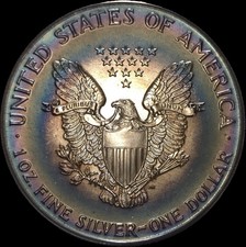 TONER BULLSEYE SILVER EAGLE MONSTER RAINBOW TONED 1987 MOLTO BELLO