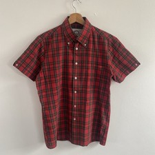 Camicia Brutus uomo media rossa tartan check trimfit mod ska casual anni 60