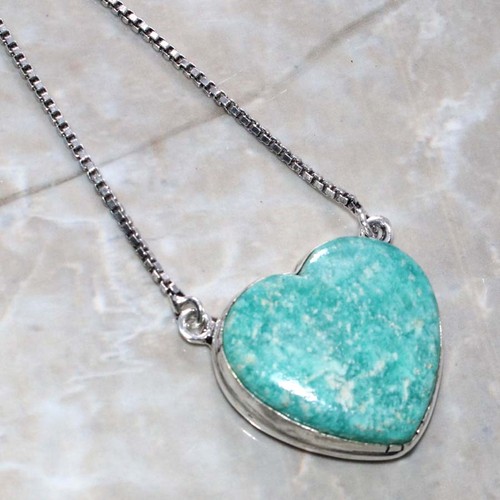 Collana amazzonite cuore - amazzonite,