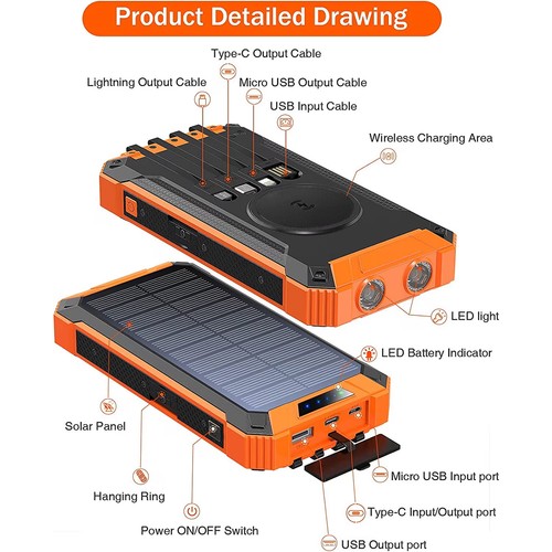 Powerbank 30000mah solar power - powerbank,