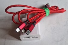 Caricabatteria 2 uscite + Cavetto di ricarica tripla uscita  1m (rif.49)