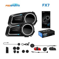 2X Fodsports FX7 Interfono Moto Cuffia Citofoni 10 Piloti 2km MESH