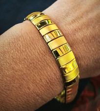 bracciale vintage americano anni 60 oro satinato e lucido - vtg bracelet