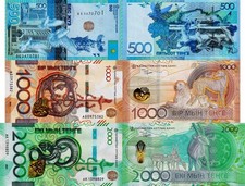 KAZAKISTAN - Lotto 3 Banconote 500/1000/2000 Tenge FDS - UNC
