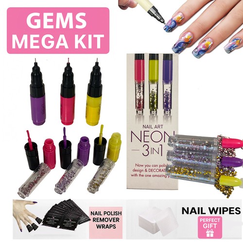 Set penne nail art gemme - penne, |