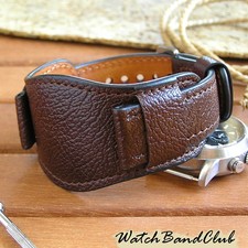 22mm Genuine Leather Watch Strap Brown Bund Band Watch Cuff Bracelet Bund Strap