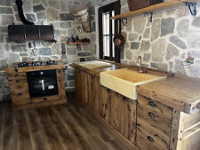Cucina INDUSTRIAL mod. COMO in legno massello + Cappa 110+250x70xh90cm SU MISURA