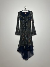 Abito Save The Queen maglia nylon boho italiano grigio asimmetrico Y2K vintage taglia M