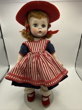 Bambola vintage Madame Alexander Kins 1955 "Wendy aiuta la mamma" con cappello e supporto