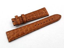 Cinturino Vero Coccodrillo Pom Pom Marrone Chiaro 20/16mm Accessori Ricambi New