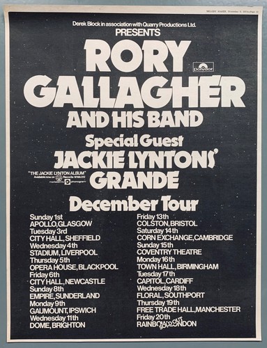 Rory gallagher 1974 - 1974, poster